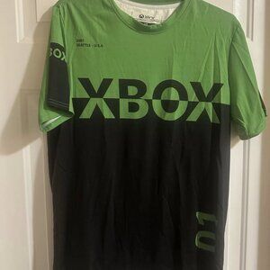 Mens Xbox Seattle USA 2001 META Threads Promo T-Shirt Green Black - Size Large